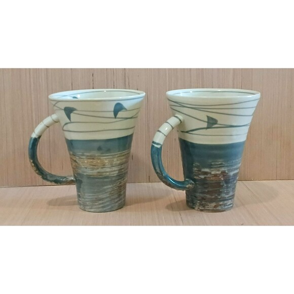 Unbranded Other - Stoneware Coffee Mugs Set of 2 Microwave and Dishwasher Safe